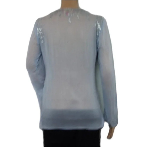 Monisha Jaising For Tabla Sequin Blue Sheer Top - Picture 4 of 7